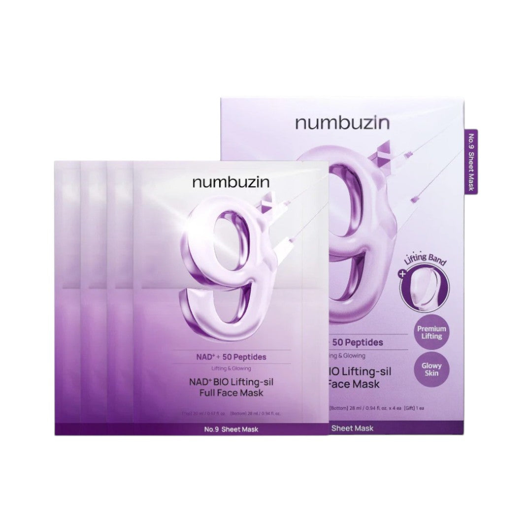 Numbuzin - No.9 NAD Bio Lifting-sil Full Face Mask Set - 4pcs